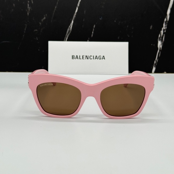 NEW BB0132S 003 BALENCIAGA PINK BROWN WOMEN BALENCIAGA SUNGLASSES - Picture 1 of 11